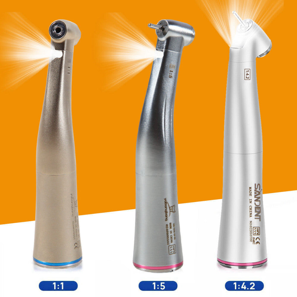 Dental 1:1 1:5 1:4.2 LED Increasing Fiber Optic Contra Angle Surgical Handpiece