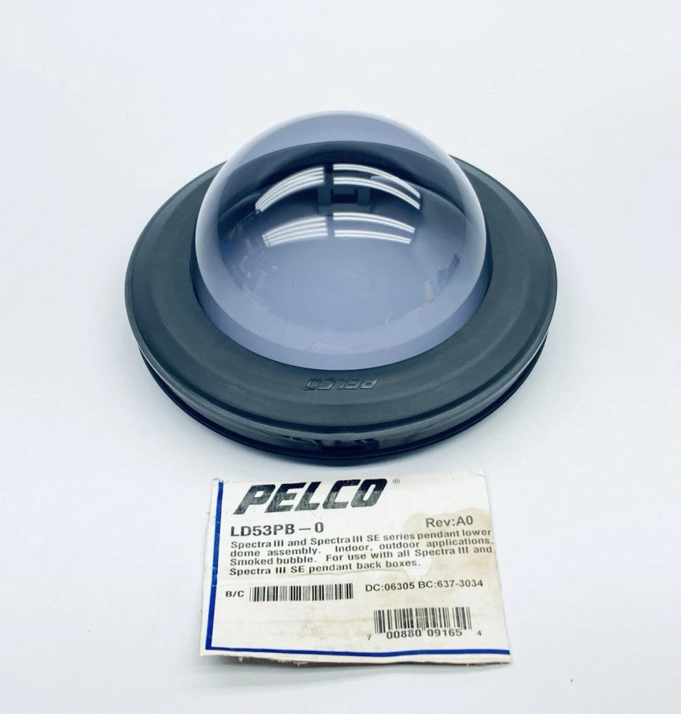 Pelco LD53PB-0 Spectra III Smoked Lower Dome With Black Trim Ring OPEN BOX