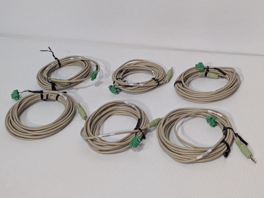 Lot of 6 3.5mm 37552B2 Rev. G Audio Cable Connection Male to Female, as shown