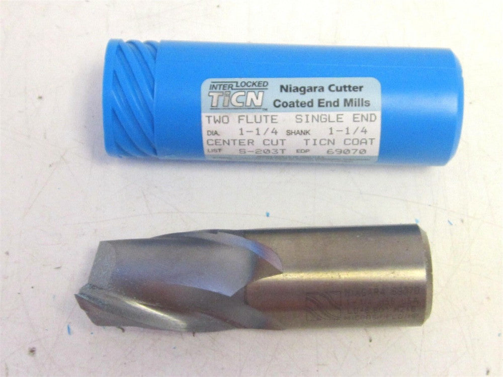 Niagara HSS TiCN 1-1/4 X 1-5/8 X 1-1/4 x 4-1/8 Square Center Cutting End Mill
