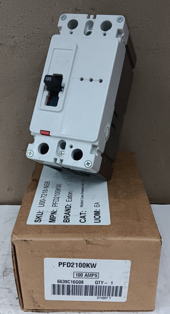 NEW EATON PFD2100KW 100 AMP CIRCUIT BREAKER 2 POLE 600V