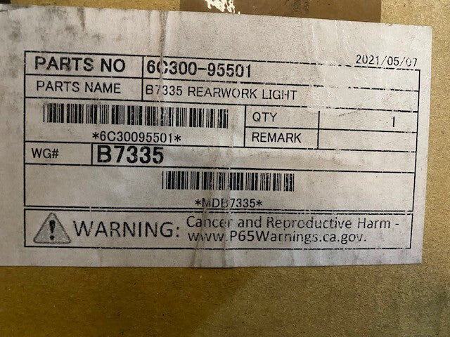 6C300-95501 KUBOTA B7335 REARWORK LIGHT 