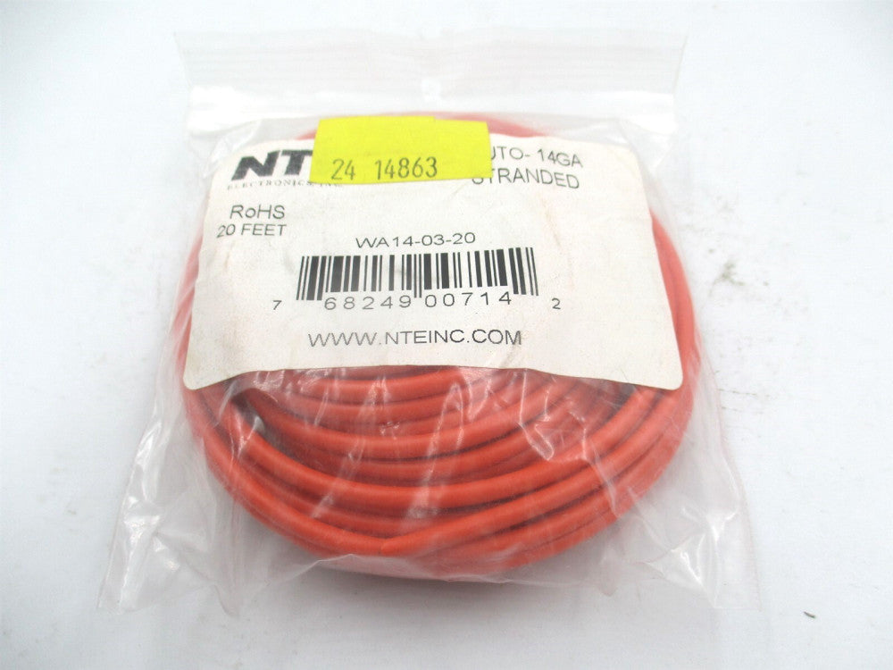 NTE Electronics (WA14-03-20) 14 Gauge 20' Orange Hook Up Wire