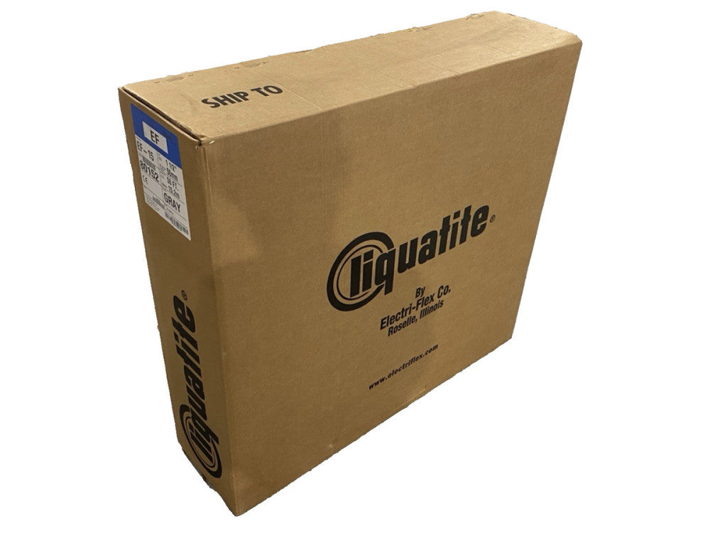 Liquatite EF-15 Flexible Liquidtight Metal Conduit 1-1/2" Size, Gray BOX OF 50'