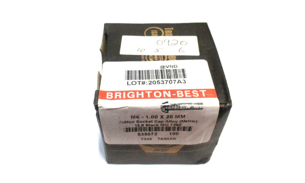Brighton (535072) M6x1.00 Coarse 20mm OAL 4mm Hex Button Cap Screw - Lot of 100
