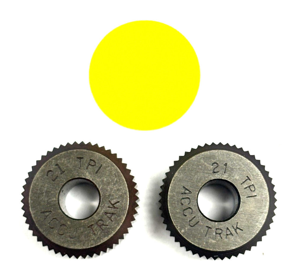 ACCU TRAK TOOL #21 KNURLING WHEEL 3/4 X 3/8 X 1/4" LOT OF 2