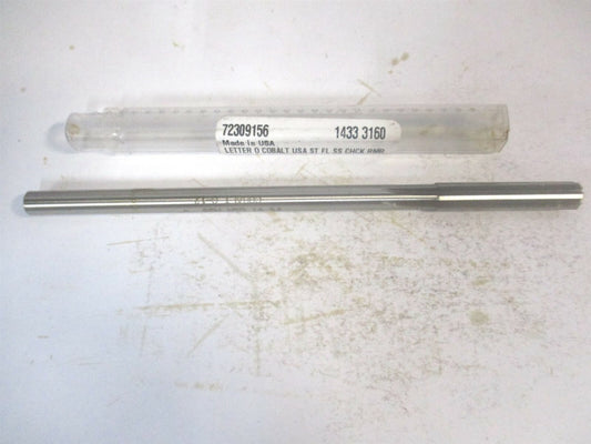 (1433-0.3160) Letter O x 1-1/2" x 6" OAL 6-Flute Cobalt RH Chucking Reamer 