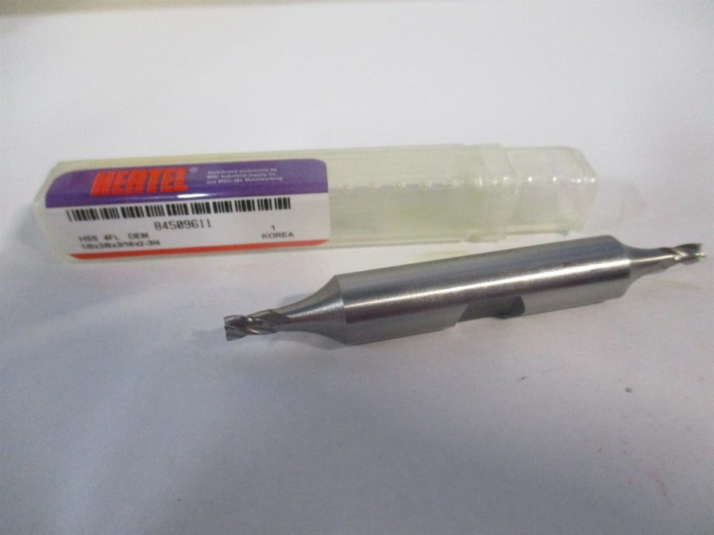 (GG99914179) 1/8" x 3/16" x 3/8" x 2-3/4" OAL 4 Flute HSS Square End Mill 