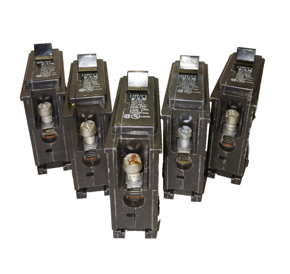 5) EATON 20 AMP CIRCUIT BREAKERS 120/240  BR120  LOT OF 5
