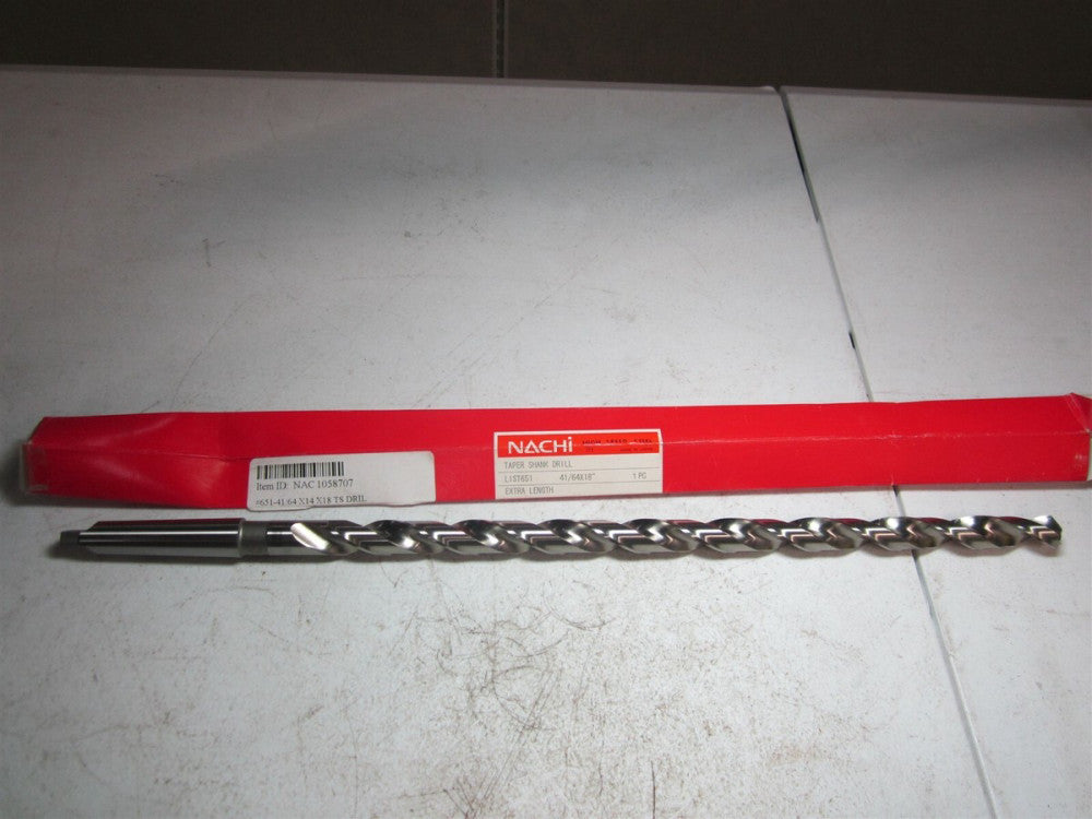Nachi (1058707) 41/64" Size, 2MT 118° High Speed Steel Taper Shank Drill