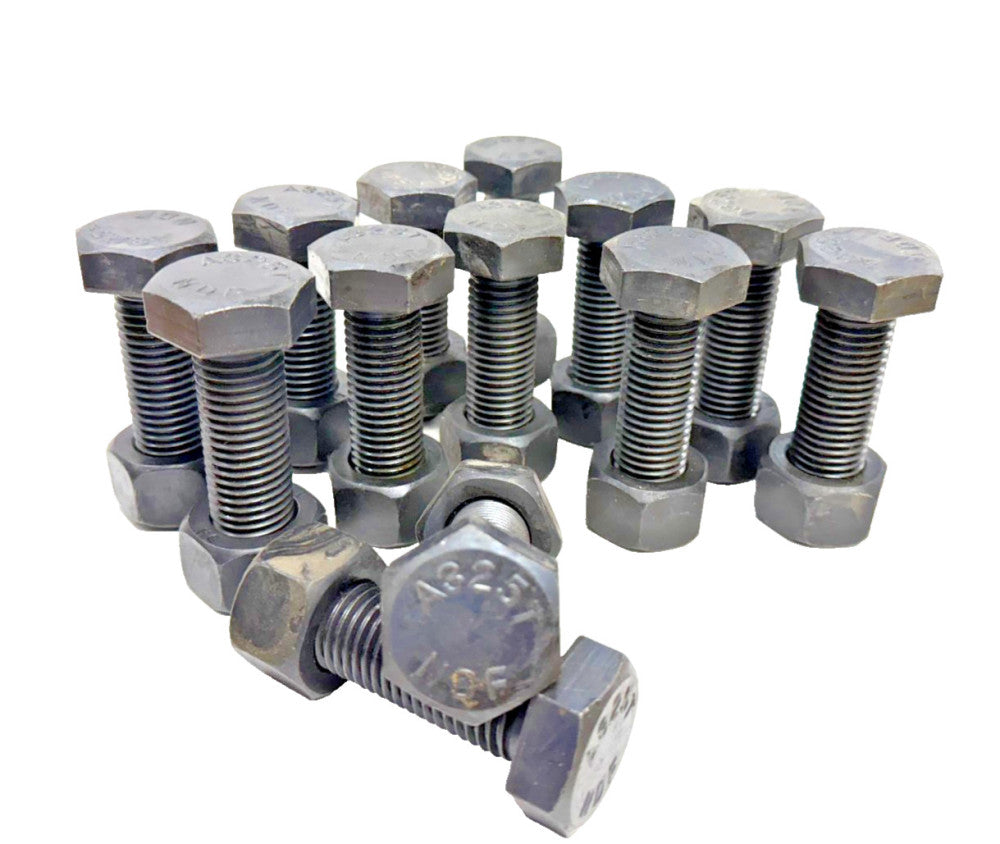 HEX BOLT ASSEMBLIES 1"-8 X 3 1/4" (LOT OF 13) A325T STEEL