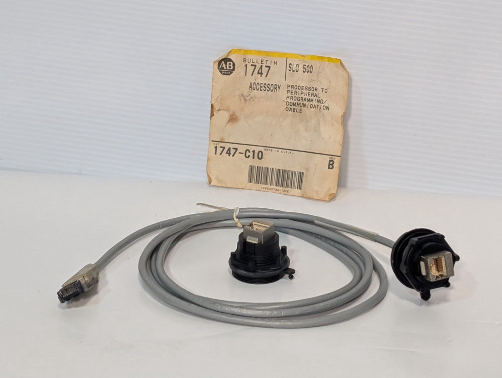 Allen Bradley 1747-C10 SLC 500 PLC Communication Cable 6' w/ 2 Cat 5e Panel Adpt