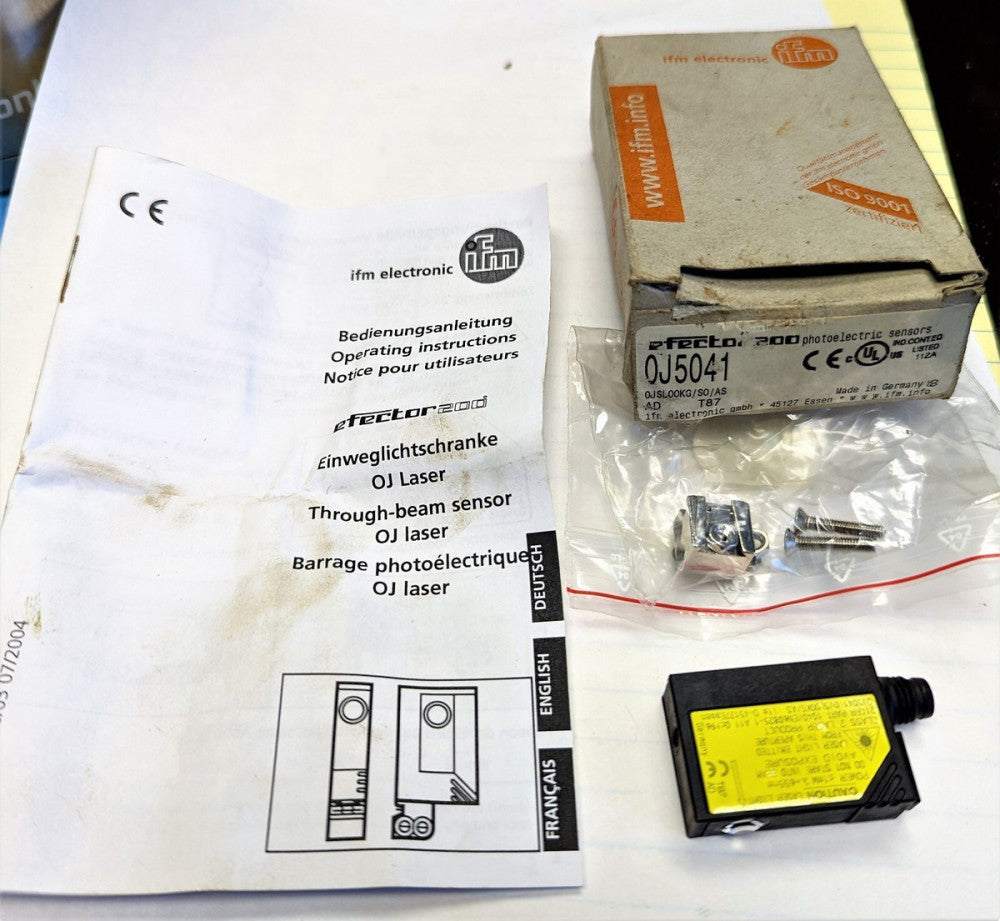 IFM OJSLOOKG/SO/AS THROUGH-BEAM LASER SENSOR TRANSMITTER OJ5041 [OF48]