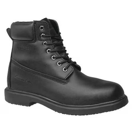 Genuine Grip 7160-8W 7160, Men's Work Boot, 8 Wide, Leather, 6 In Height, Black