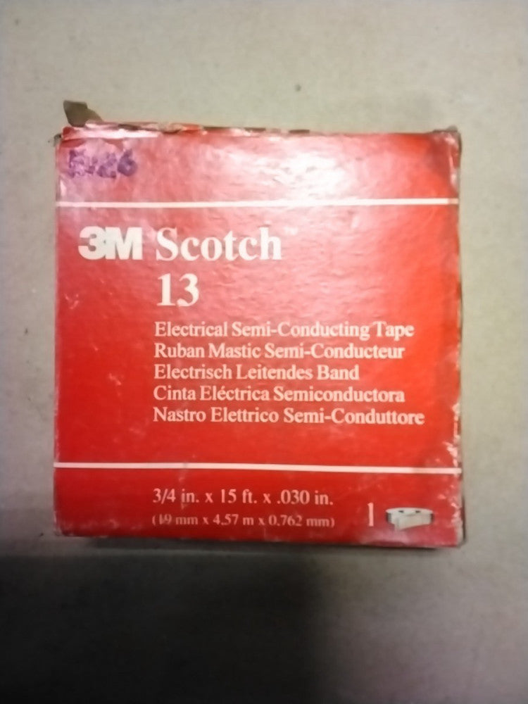 3M Scotch 13 Electrical Semi Conductive Tape 3/4"X15'X.030" 1 Pack