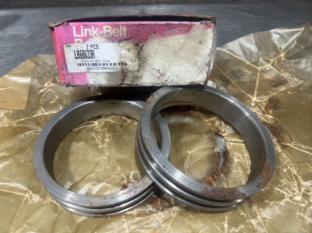 Link-Belt 3-15/16" Seal Ring (2 pcs) LB68633R Nos Surplus. Heavy Storage Wear