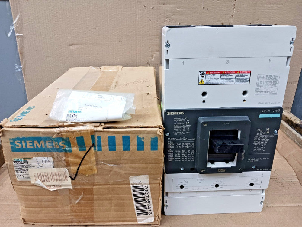 Siemens 1200 Amp Circuit Breaker 3 Pole 600 VAC / 250 VDC 35kA NNX3B120