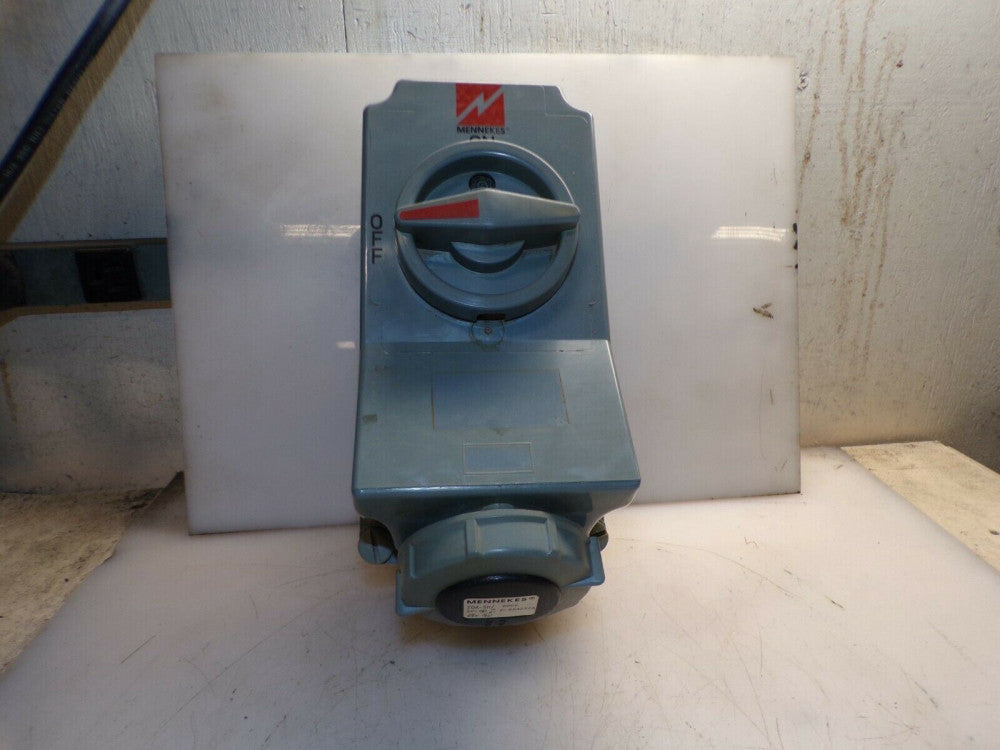 MENNEKES 20 AMP 600 VAC PIN & SLEEVE INTERLOCK RECEPTACLE ME 420MI5 NEMA 4X, 12 