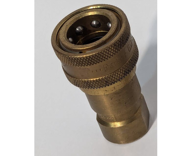 Parker BH3-60 Hydraulic Quick Connect Brass Coupling: 3/8" Coupling Size, NPTF