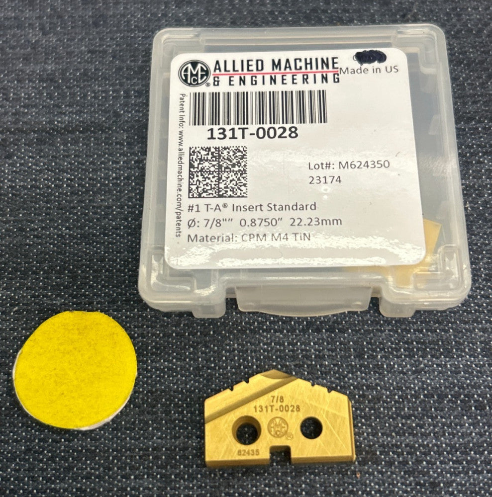 ALLIED MACHINE DRILL INSERT 131T-0028  DIAMETER 7/8" SERIES #1  T-A