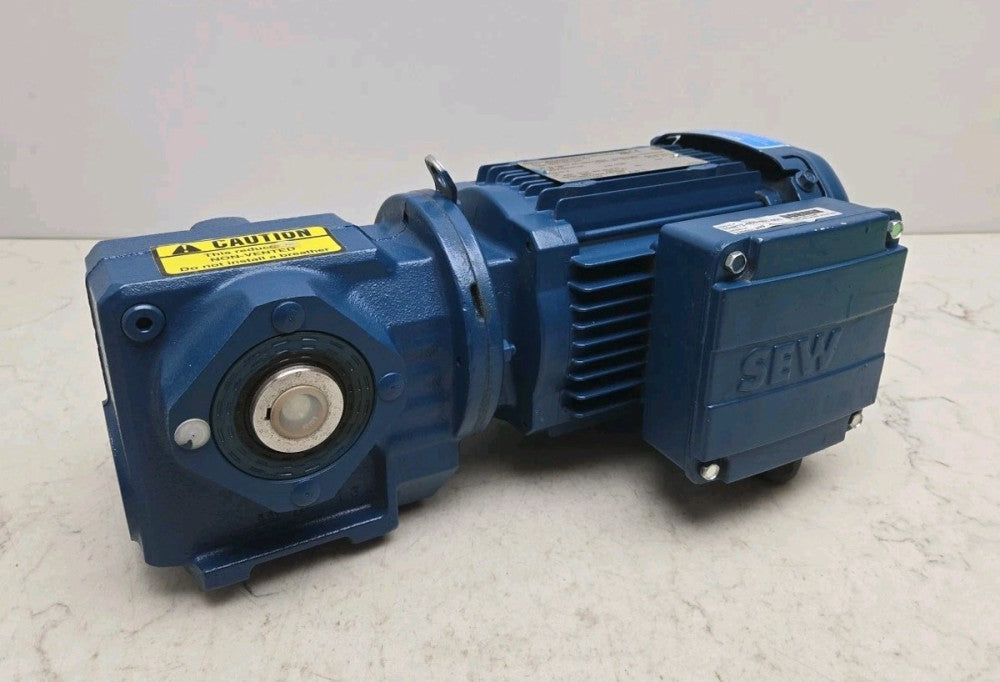 Sew SA37DRS71M4 Gear Motor .75 Hp 3P 300-1800 Rpm Gear Reducer 13.39:1 Ratio 
