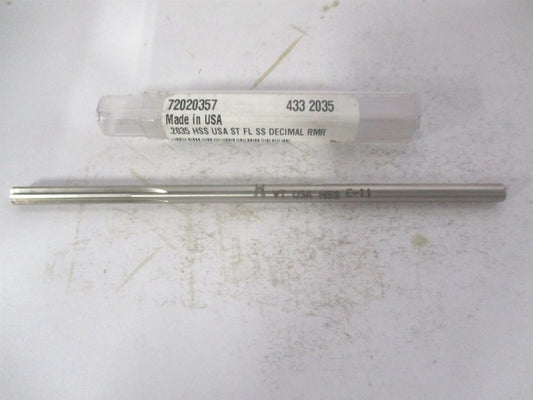 (433-0.2035) 0.2035" x 1-1/4" x 5" Straight Shank HSS 6-Flute Chucking Reamer 