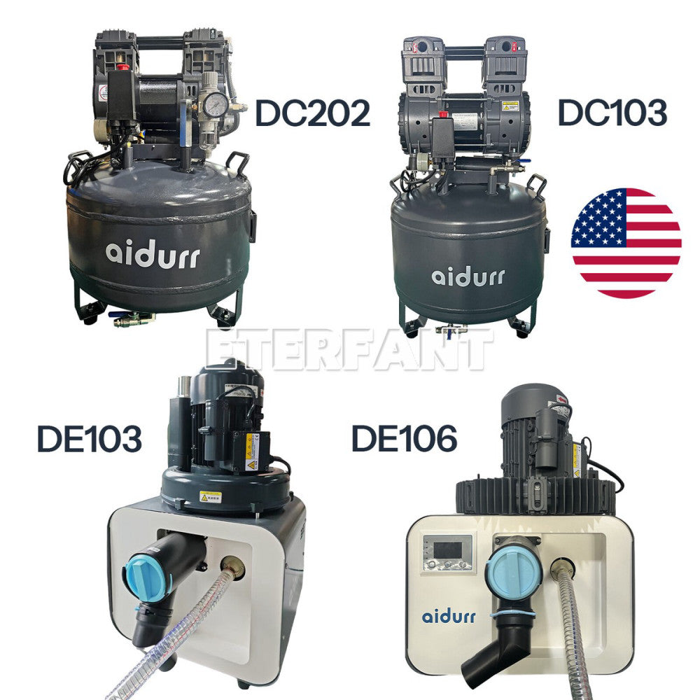 Dental Electric 1300/2200L/min Suction Vacuum System/Air Compressor 30L/50L
