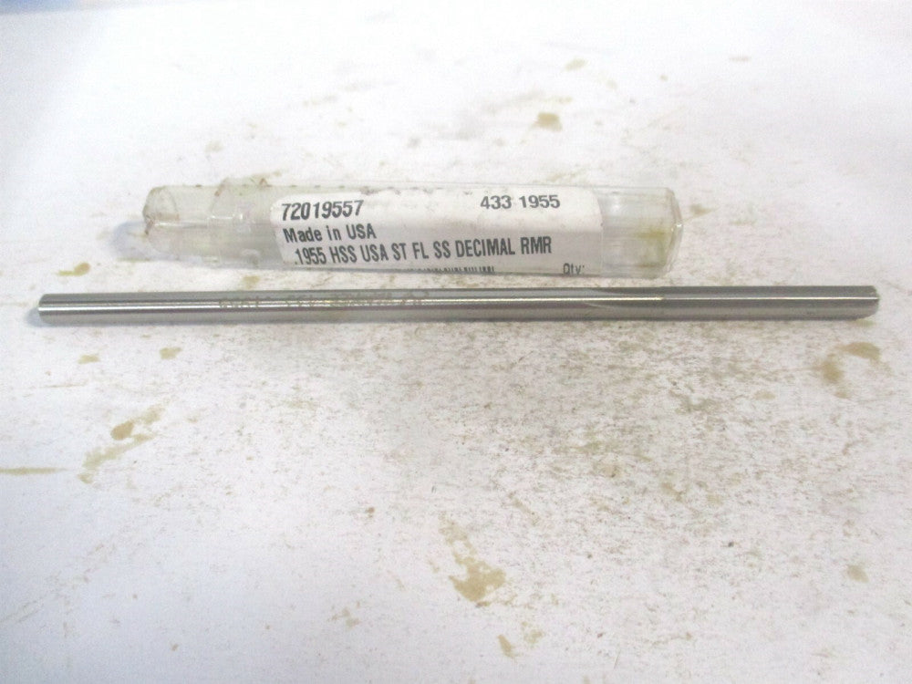 (433-0.1955) 0.1955" x 1-1/4" x 5" 6-Flute Straight Shank HSS Chucking Reamer 