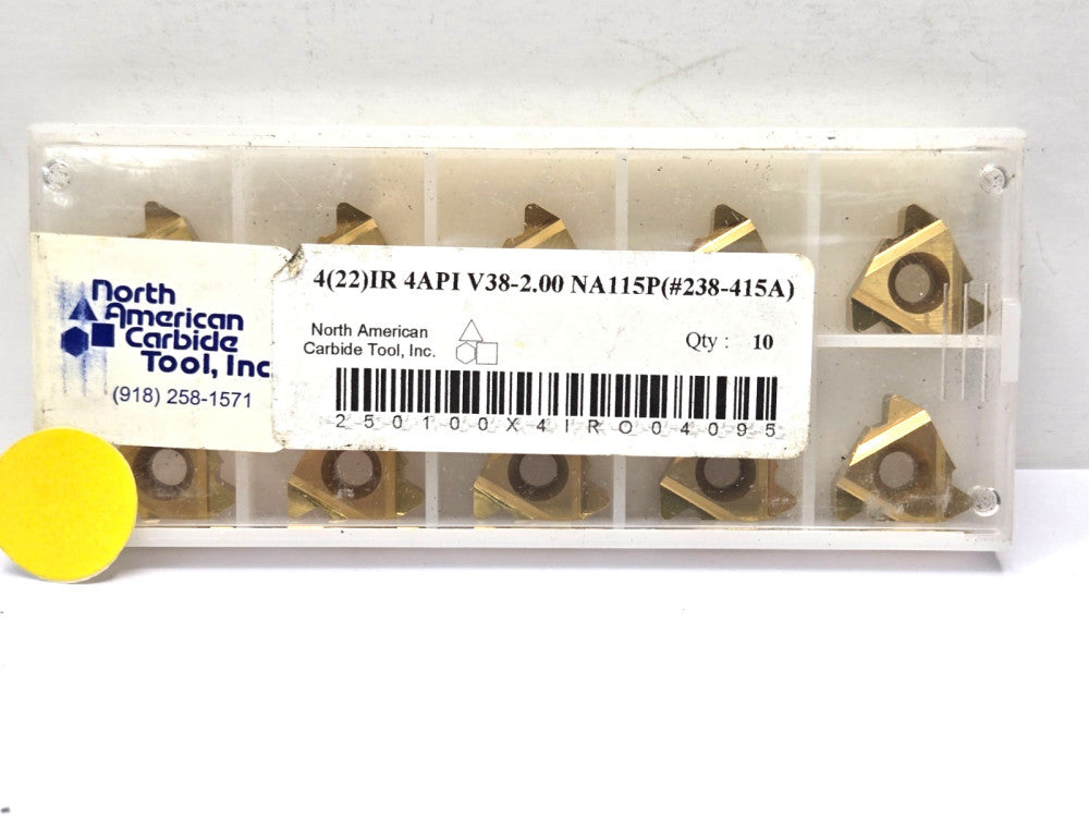 NORTH AMERICAN*4(22)IR 4API V38-2.00 NA115P*LAYDOWN THREADING INSERT****LOT OF 6