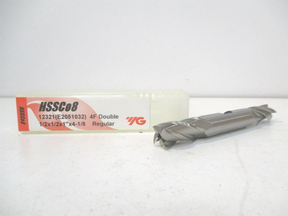 YG-1 (12321) 1/2" x 1" x 1/2" x 4-1/2" OAL HSS 4-Flute Square End Mill