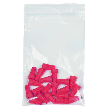 Zoro Select 5Cnf8 Reclosable Bag, Zip Seal, 4 In L, 6 In W, 2 Mil Thick, Low