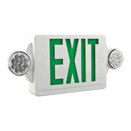Lithonia Lighting Lhqm Led G Ho M6 Exit Sign With Emergency Lights, White, 1