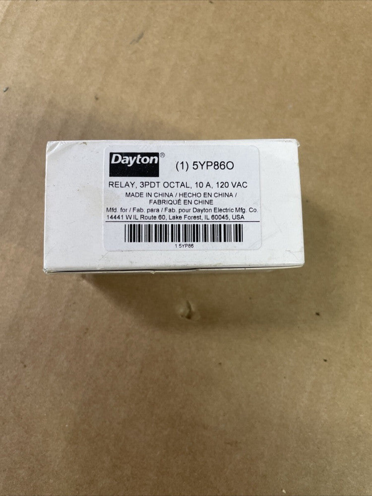 New! Dayton 5YP86O Relay 5YP860