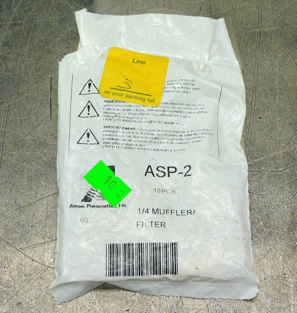 Arrow ASP-2 Pneumatic Filter/ Muffler 1/4" NPT 5 scfm Lot of Six (6)