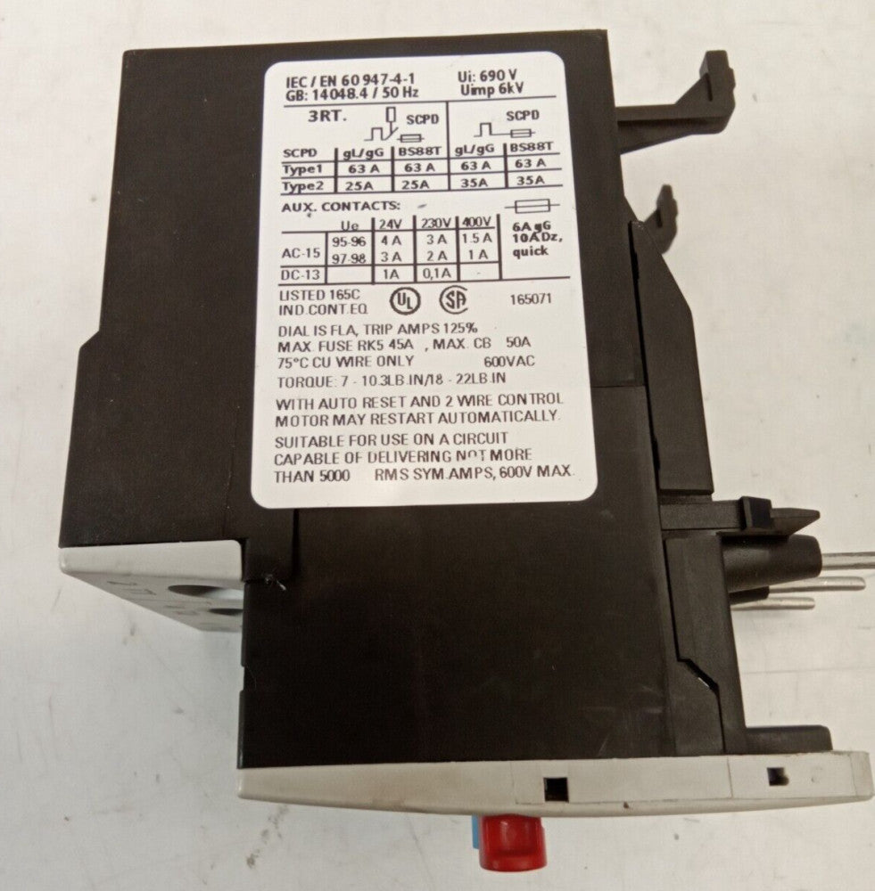 Siemens 3RU1126-1KB0 Overload Relay 