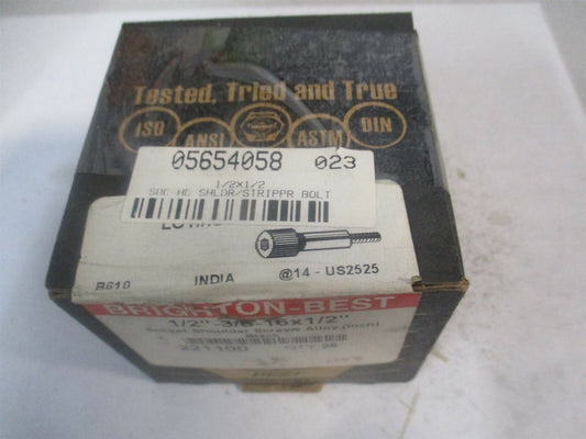 (221100P) 1/2" x 1/2" Alloy Steel 3/8-16 UNC Hex Socket Shoulder Screw - Qty 25