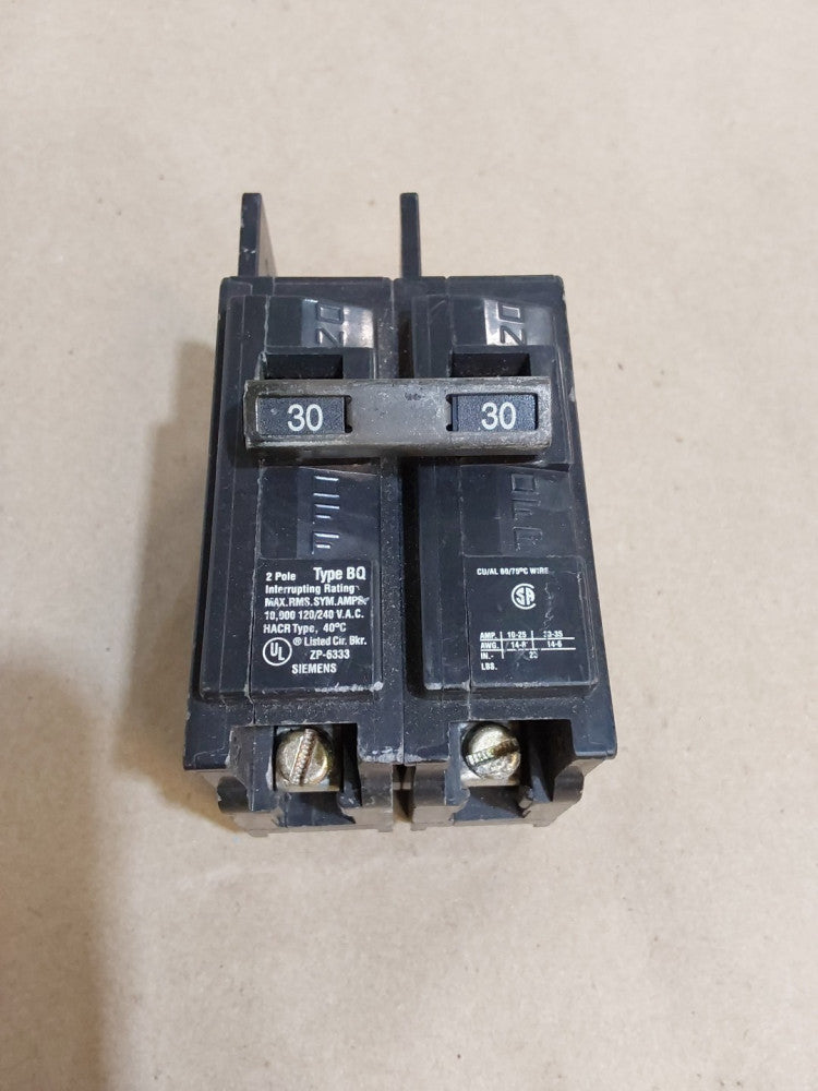 SIEMENS ITE BQ2B030, 30 Amp, 240 Volt, 2 Pole, Circuit Breaker Bolt ON