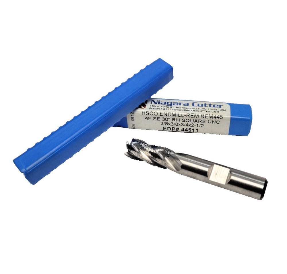 NIAGARA CUTTER CHAMFER REAMER END MILL N44511, 4 FLUTE, 3/8" X 3/8" X 2-1/2"