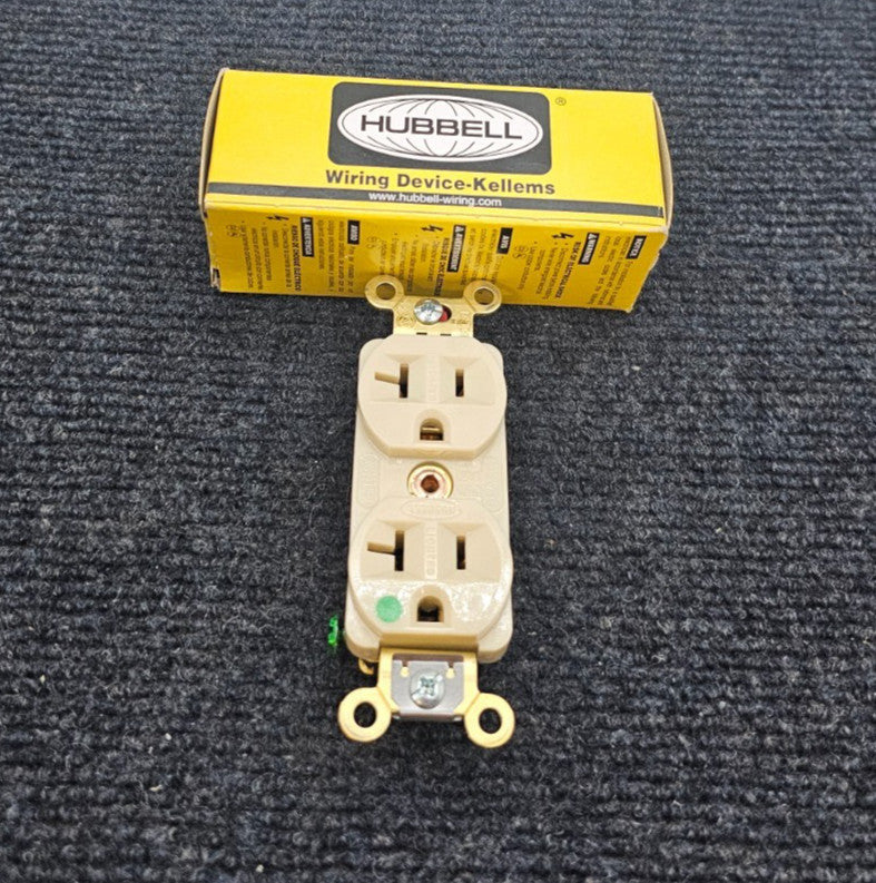 Hubbell HBL8300ILI Straight Blade Receptacle, 5-20R, 20A 125V 2 Pole 3 Wire
