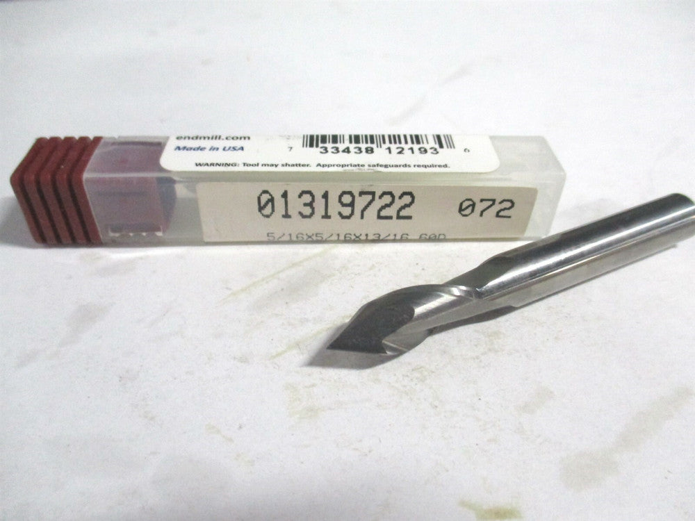 Melin (12193) 5/16" x 13/16" x 5/16" x 2-1/2" OAL 60° Carbide 2-Flute Drill Mill