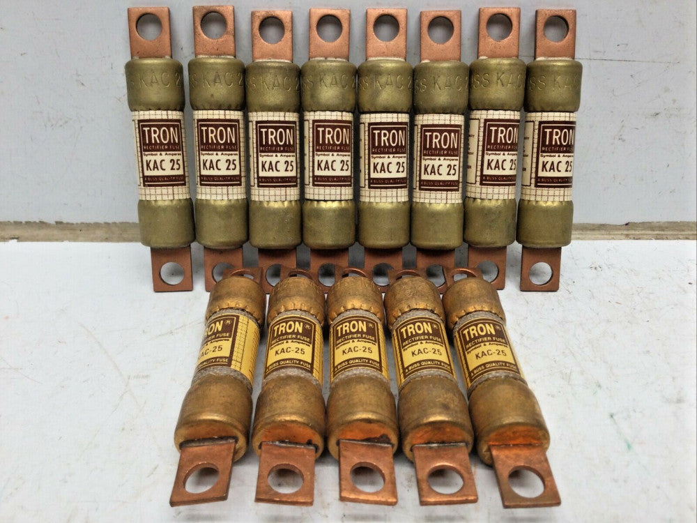 BUSSMANN TRON KAC-25 RECTIFIER FUSE 25 AMP  600V (LOT of 13)