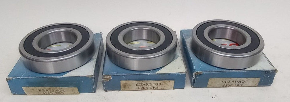 EBC 6208-2RS Ball Bearing Deep Groove 40X80X18mm Double Sealed (Pack of 3)