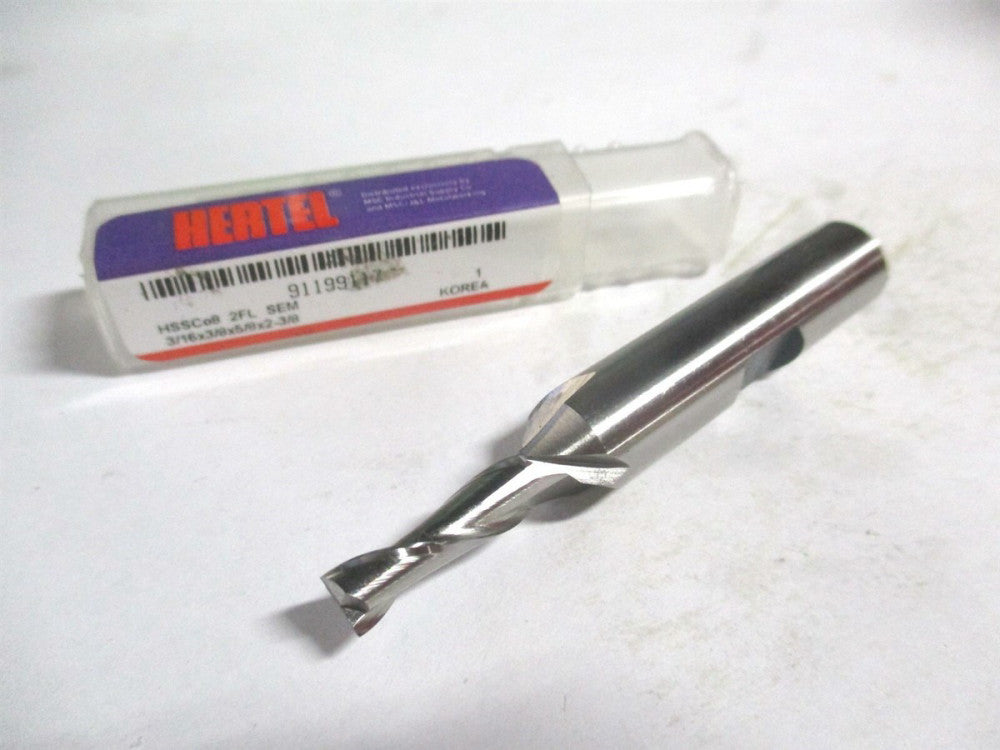 (E299914087) 3/16" x 5/8" x 3/8" x 2-3/8" OAL Cobalt 2 Flute Square End Mill 