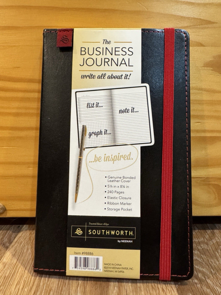 Southworth Business Journal 5-1/8 X 8-1/4, Leather, 240 Pages Item 98886 Black