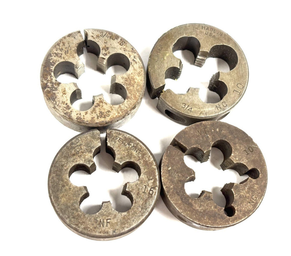 ASSORTED LOT UNBRANDED 3/4" THREAD DIE STEEL MATERIAL ***LOT OF 4***