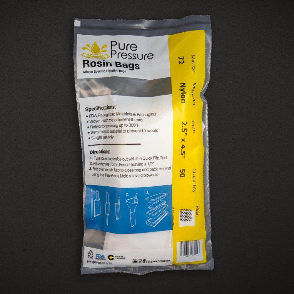 Rosin Bags 72 micron Bulk Lot 2.5"x4.5" | 250 packs | Made in Colorado