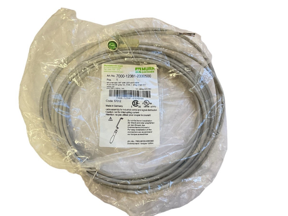 Murr Elektronik 7000-12381-2330500 M12 5-Pin Female Cable 5m IP67 AUTOMATION