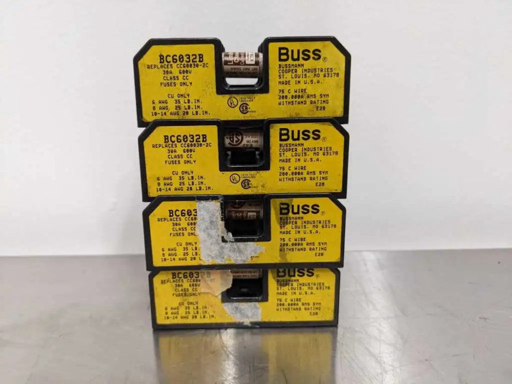 4 Pack Bussmann BC6032B Fuse Block Replaces CC60030-2C, with KTK-R-15 Fuses