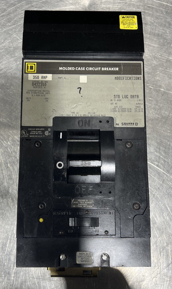 Square D Q432350 Series 4 350A I-Line Molded Case Circuit Breaker 240V AC 3-Pole
