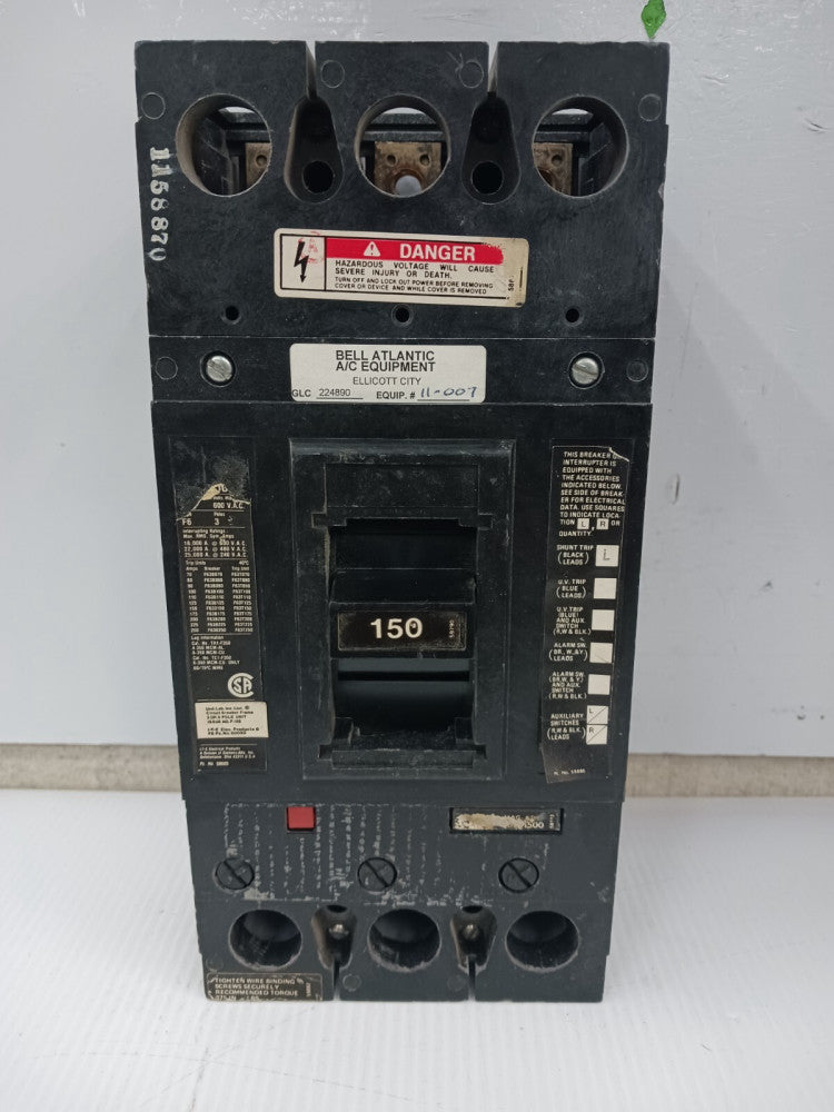 ITE 150 Amp Circuit Breaker 3 Pole 600 VAC F63T150